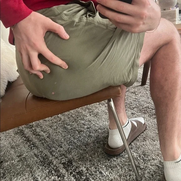 Olive Green Men's Shorts - Picture 2 of 7